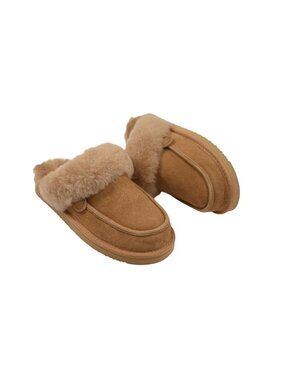 Fireside by Dearfoams Melville Genuine Shearling Scuff Slippers in Chestnut